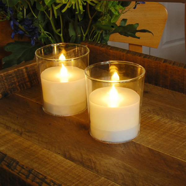 Latitude Run® MultiFunction Battery Operated LED Glass Candles with
